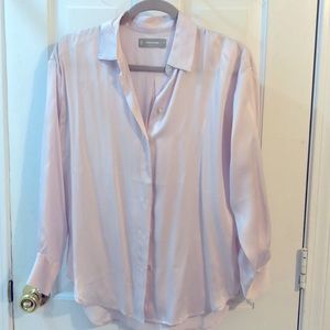 Everlane The Clean Silk Charmeuse Oversized Shirt, Size 0